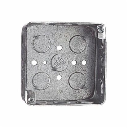 Thomas & Betts Steel City® 52151-1/2 Drawn Style Outlet Box, Steel, 21 cu-in Capacity, 1 Outlets, 16 Knockouts, 4 in H x 4 in W x 1-1/2 in D